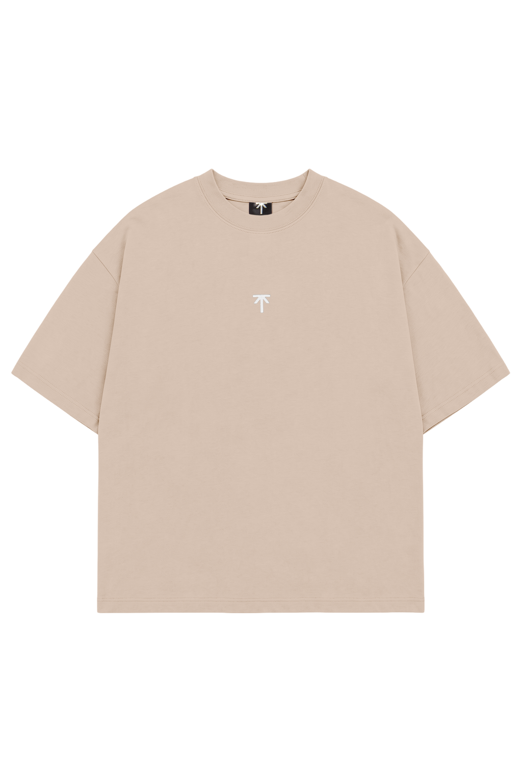 Koszulka boxy Basic - Beige