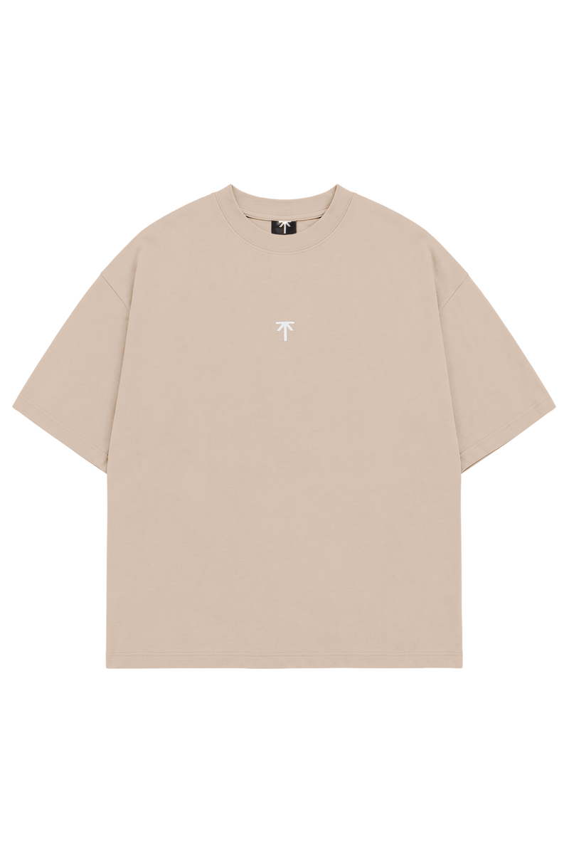Koszulka boxy Basic - Beige