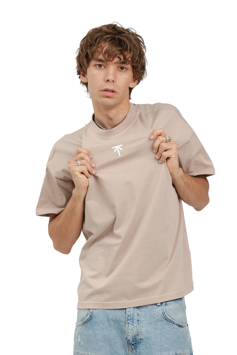 Koszulka boxy Basic - Beige