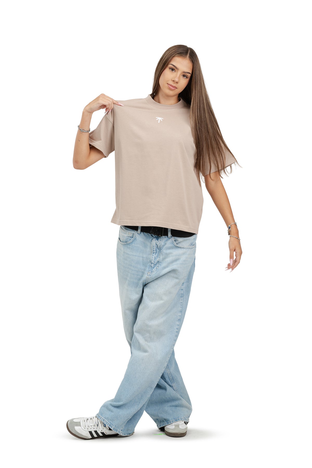 Koszulka boxy Basic - Beige