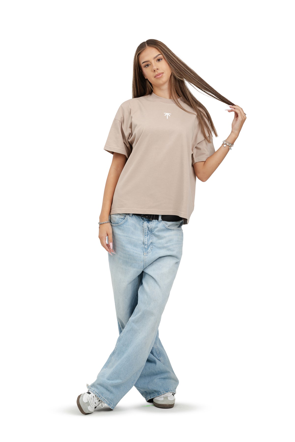 Koszulka boxy Basic - Beige
