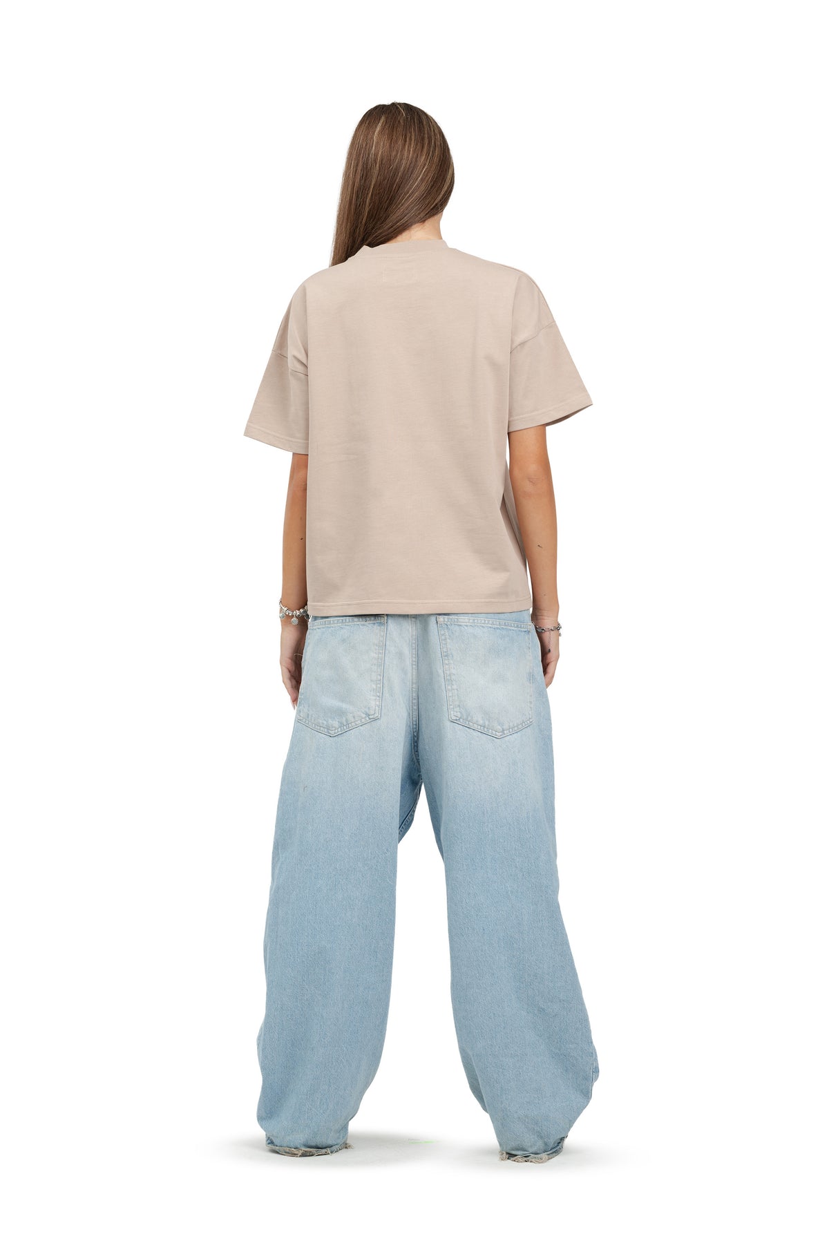 Koszulka boxy Basic - Beige