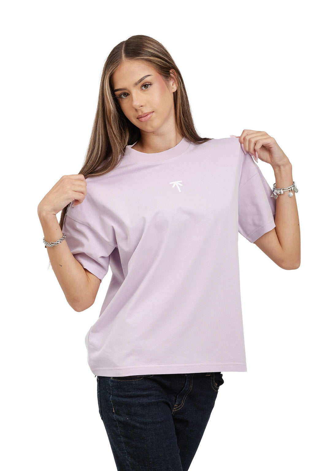 Koszulka boxy Basic - Lavender